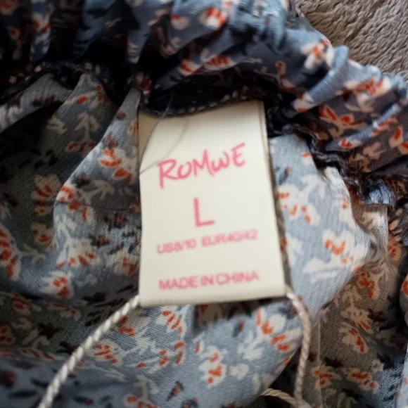 ROMWE Large womens Blue floral summer set - Picture 4 of 4